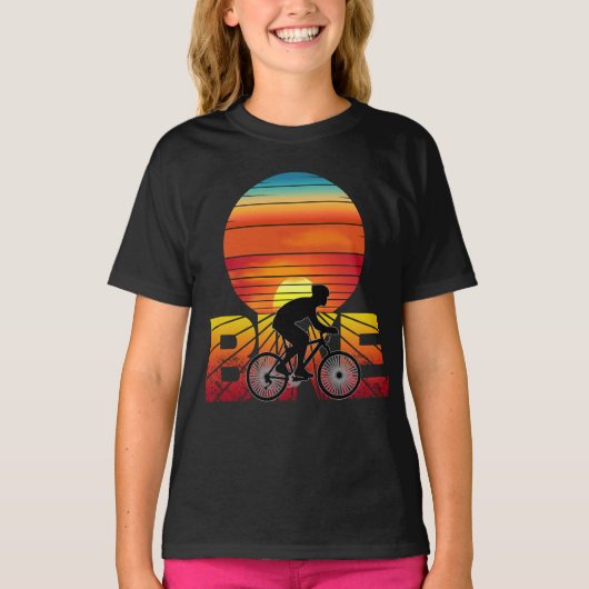 BIKE BIKING SUNSET T-Shirt (Voorkant)