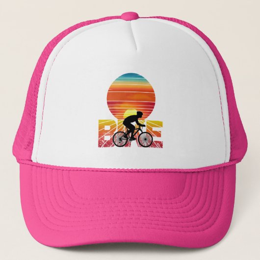 BIKE BIKING SUNSET TRUCKER HAT TRUCKER PET (Voorkant)