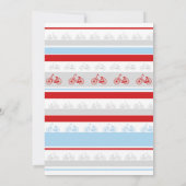 Bike Birthday Bicycle Ride Party Blue Red Boys Kaart (Achterkant)