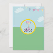 Bike Birthday fiets Ride Balloons Partij Roze Kaart (Achterkant)