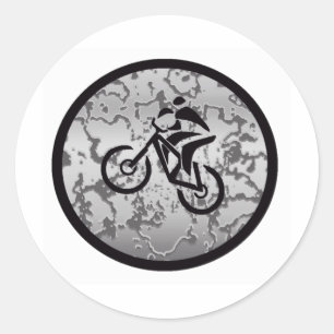 Bike BLACK GRAYED Ronde Sticker