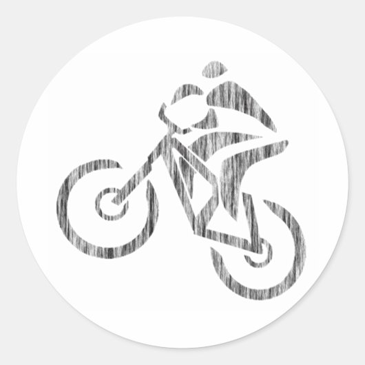 Bike Cross Hatched Ronde Sticker (Voorkant)