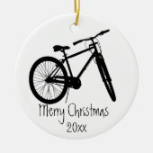 Bike Cycle Biker Black Silhouette Keramisch Ornament (Voorkant)