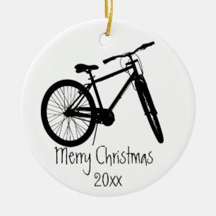 Bike Cycle Biker Black Silhouette Keramisch Ornament