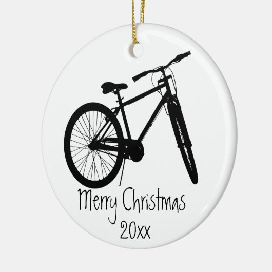 Bike Cycle Biker Black Silhouette Keramisch Ornament (Links)