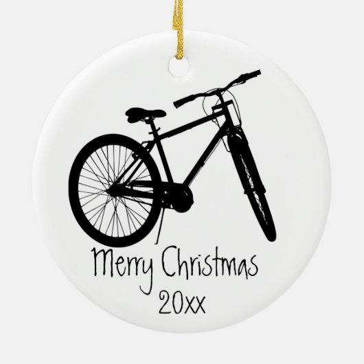 Bike Cycle Biker Black Silhouette Keramisch Ornament (Achterkant)