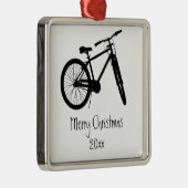 Bike Cycle Biker Black Silhouette Metalen Ornament (Rechts)