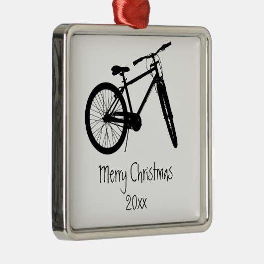 Bike Cycle Biker Black Silhouette Metalen Ornament (Rechts)