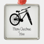 Bike Cycle Biker Black Silhouette Metalen Ornament (Voorkant)