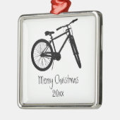 Bike Cycle Biker Black Silhouette Metalen Ornament (Links)
