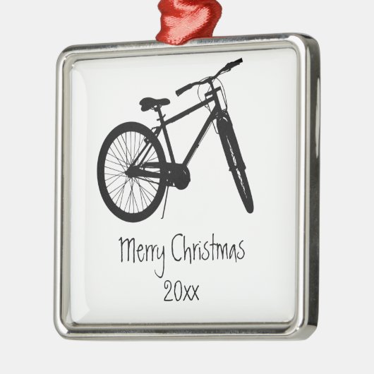 Bike Cycle Biker Black Silhouette Metalen Ornament (Links)