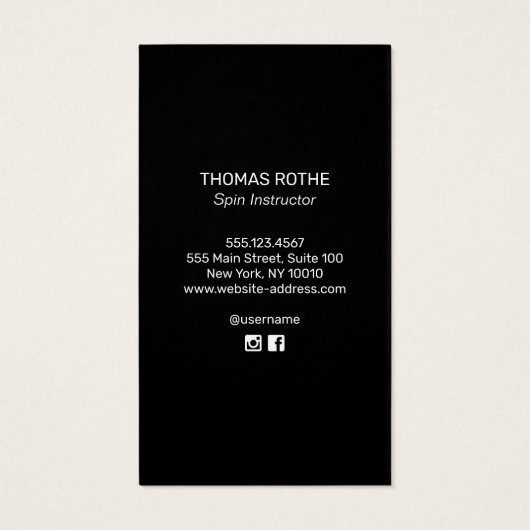 Bike Cycling Coach/Spin Instructor Visitekaartje (Achterkant)