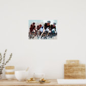 Bike Cyclists vechten voor positie Poster (Keuken)
