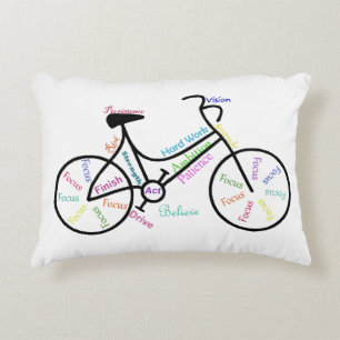 Bike, fietsensport, Motivatie woorden en strips Accent Kussen