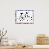 Bike, fietsensport, Motivatie woorden en strips Poster (Keuken)