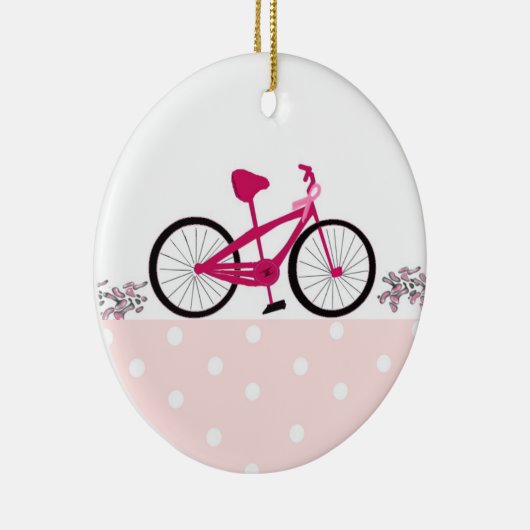Bike for a Cure - Roze fiets Keramisch Ornament (Rechts)