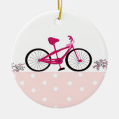 Bike for a Cure - Roze fiets Keramisch Ornament (Voorkant)