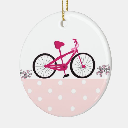 Bike for a Cure - Roze fiets Keramisch Ornament (Links)