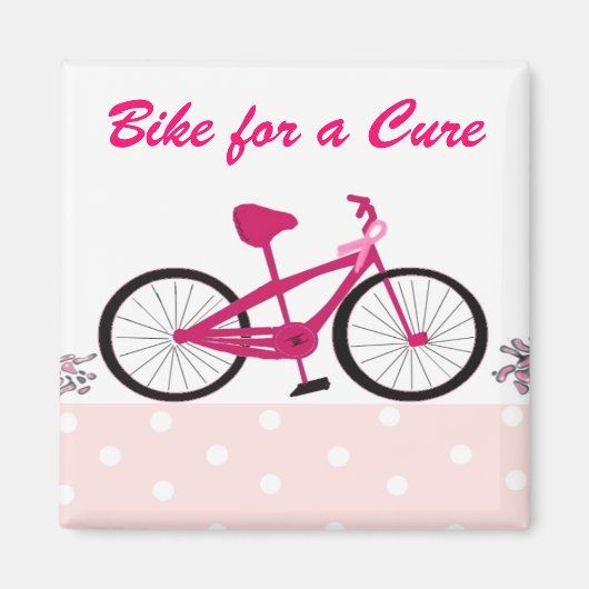 Bike for a Cure - Roze fiets Magneet (Voorkant)