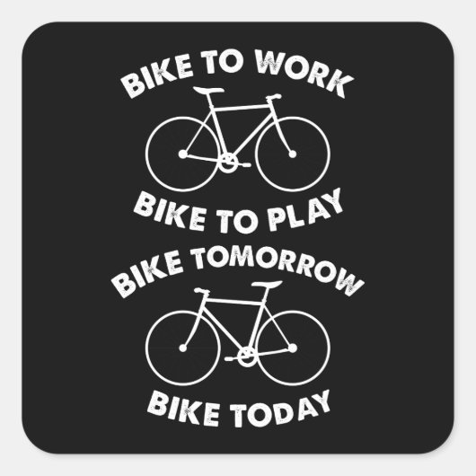 Bike Forever - Cool Cycling Vierkante Sticker (Voorkant)