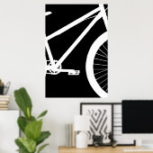 Bike Front Black en White Silhouette Poster (Thuiskantoor)