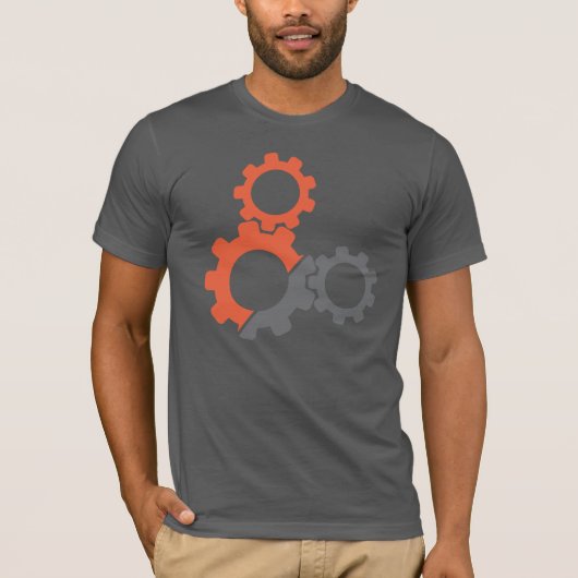 Bike Gears, Oranje en grijs design. T-shirt (Voorkant)