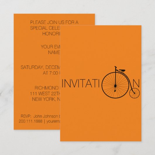 Bike Gentleman London Invitation Kaart (Voorkant / Achterkant)