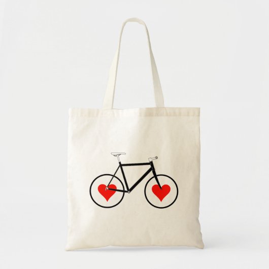Bike Heart Wheels Tote Bag (Voorkant)