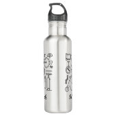 Bike Icons Cyclusthema Waterfles (Achterkant)