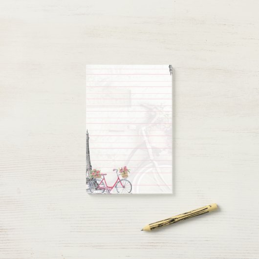 Bike in Parijs Post-it® Notes (Op bureau)