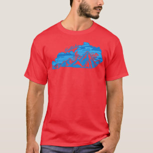 Bike Kentucky State Outline Blues Mountainbiken T-shirt