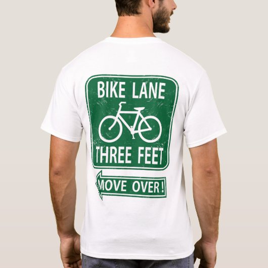 Bike Lane 3 voet gaat over! T-Shirt GREEN (Achterkant)