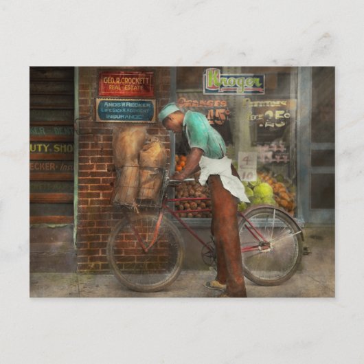 Bike - Levering kruidenierswaren 1938 Briefkaart (Voorkant)