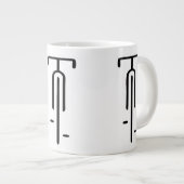 Bike logo minimal Retro, Fietsen en Fietsliefhebbe Grote Koffiekop (Voorkant rechts)