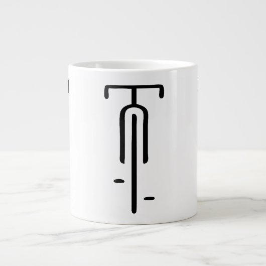 Bike logo minimal Retro, Fietsen en Fietsliefhebbe Grote Koffiekop (Voorkant)
