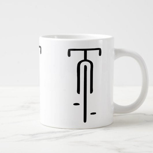 Bike logo minimal Retro, Fietsen en Fietsliefhebbe Grote Koffiekop (Rechts)