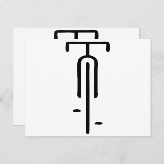 Bike logo minimal Retro, Fietsen en Fietsliefhebbe Informatiekaartje (Voorkant / Achterkant)