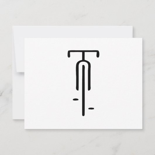 Bike logo minimal Retro, Fietsen en Fietsliefhebbe RSVP Kaartje (Achterkant)