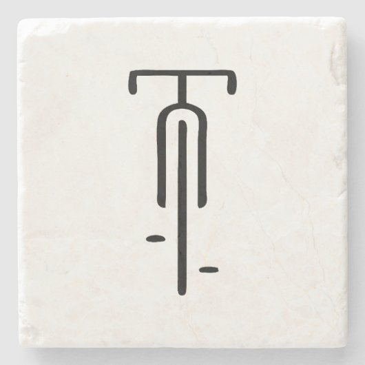 Bike logo minimal Retro, Fietsen en Fietsliefhebbe Stenen Onderzetter (Voorkant)