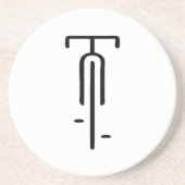 Bike logo minimal Retro, Fietsen en Fietsliefhebbe Zandsteen Onderzetter (Voorkant)