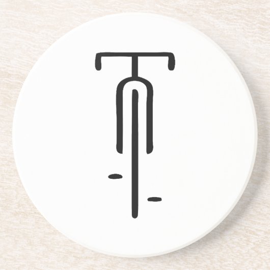 Bike logo minimal Retro, Fietsen en Fietsliefhebbe Zandsteen Onderzetter (Voorkant)