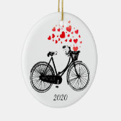  bike Love Biking Hearts Fun Custom Year Keramisch Ornament (Rechts)