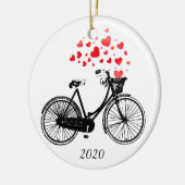  bike Love Biking Hearts Fun Custom Year Keramisch Ornament (Links)