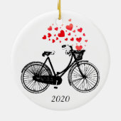  bike Love Biking Hearts Fun Custom Year Keramisch Ornament (Achterkant)
