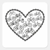 Bike Love Vierkante Sticker (Voorkant)