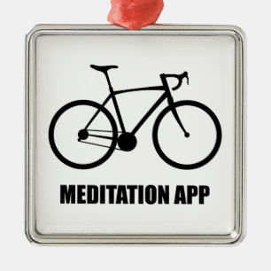Bike Meditation App Metalen Ornament