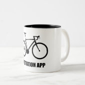 Bike Meditation App Tweekleurige Koffiemok (Voorkant rechts)