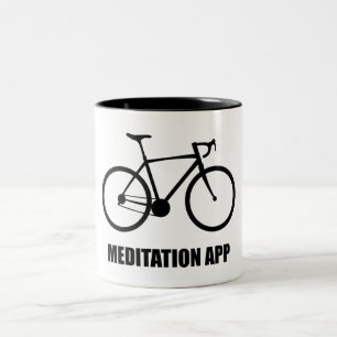 Bike Meditation App Tweekleurige Koffiemok