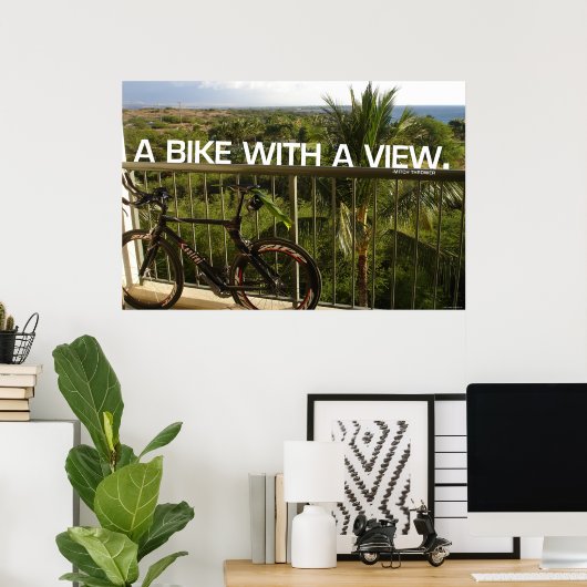 Bike met een uitzicht poster (Thuiskantoor)