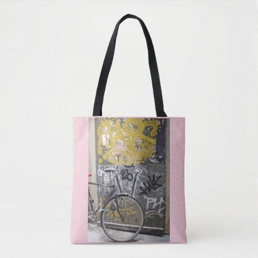 Bike met Graffiti, Madrid Tote Bag (Voorkant)